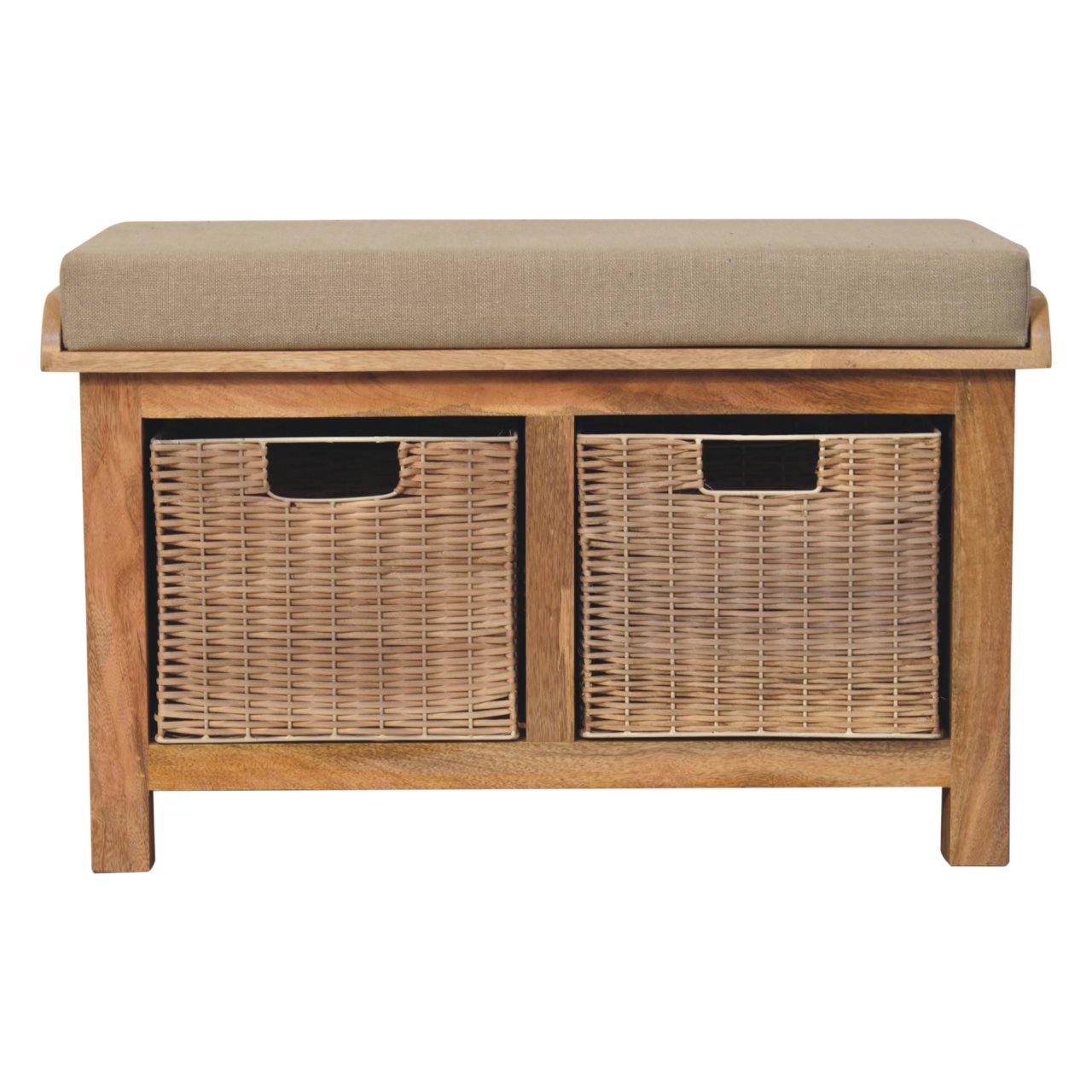 Rattan basket bench