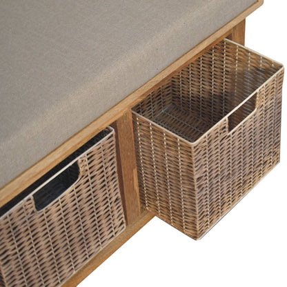 Rattan basket bench