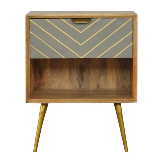 Cement & Brass Inlay Bedside