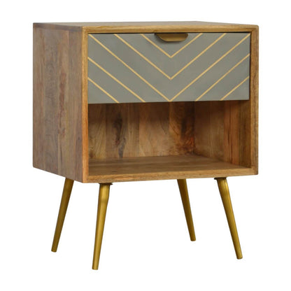 Cement & Brass Inlay Bedside