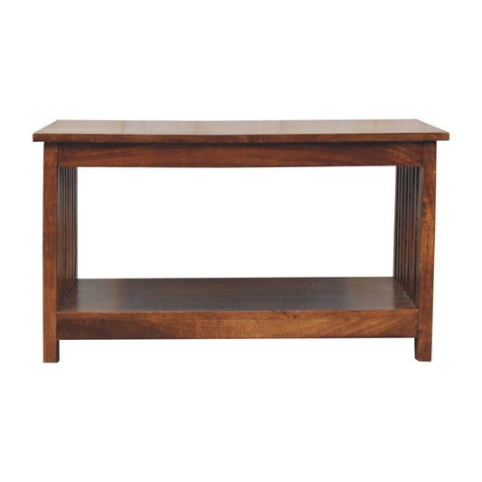 Slatted solid mango wood coffee table