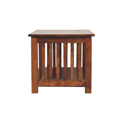 Slatted solid mango wood coffee table