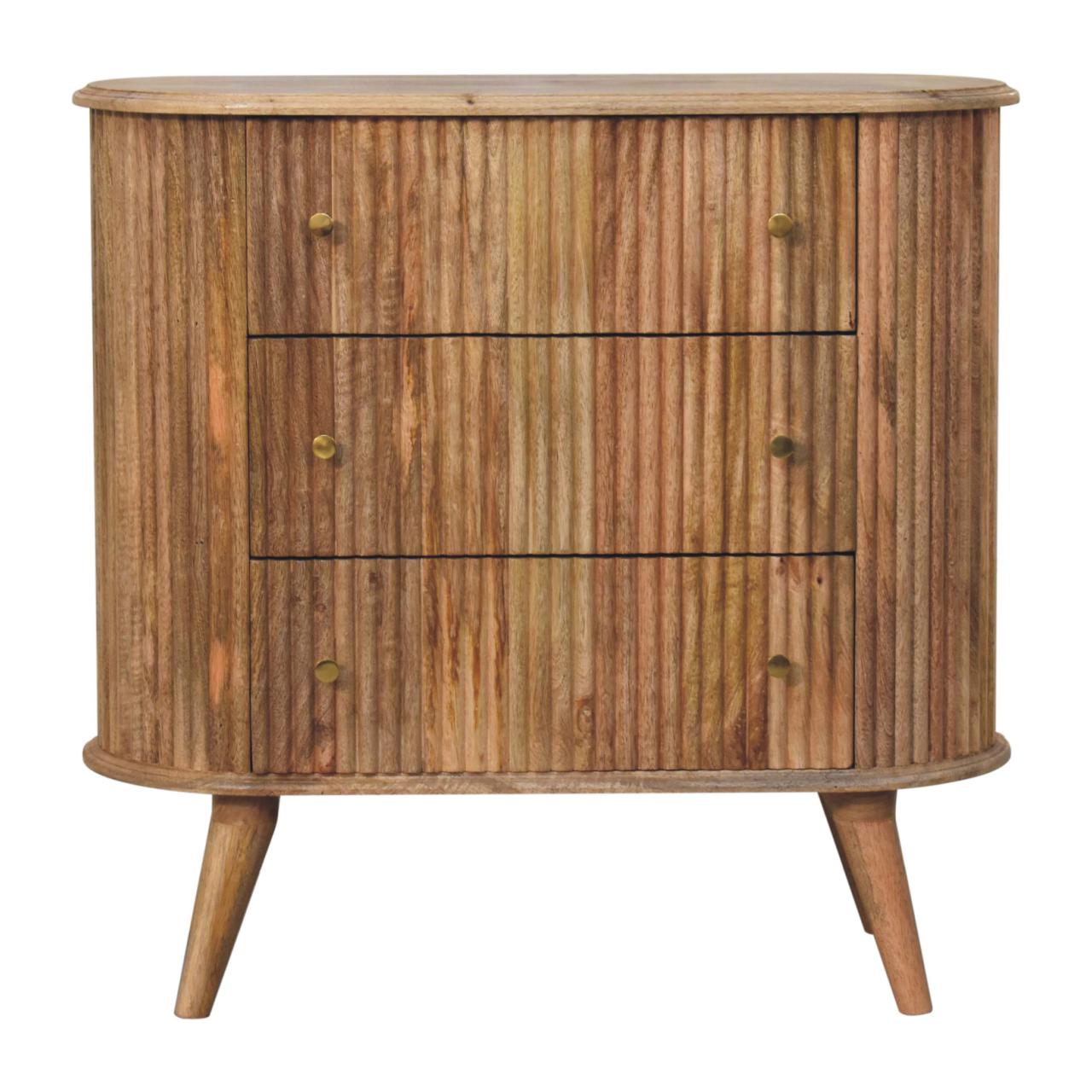 Nordic mango wood chest with 3 drawers