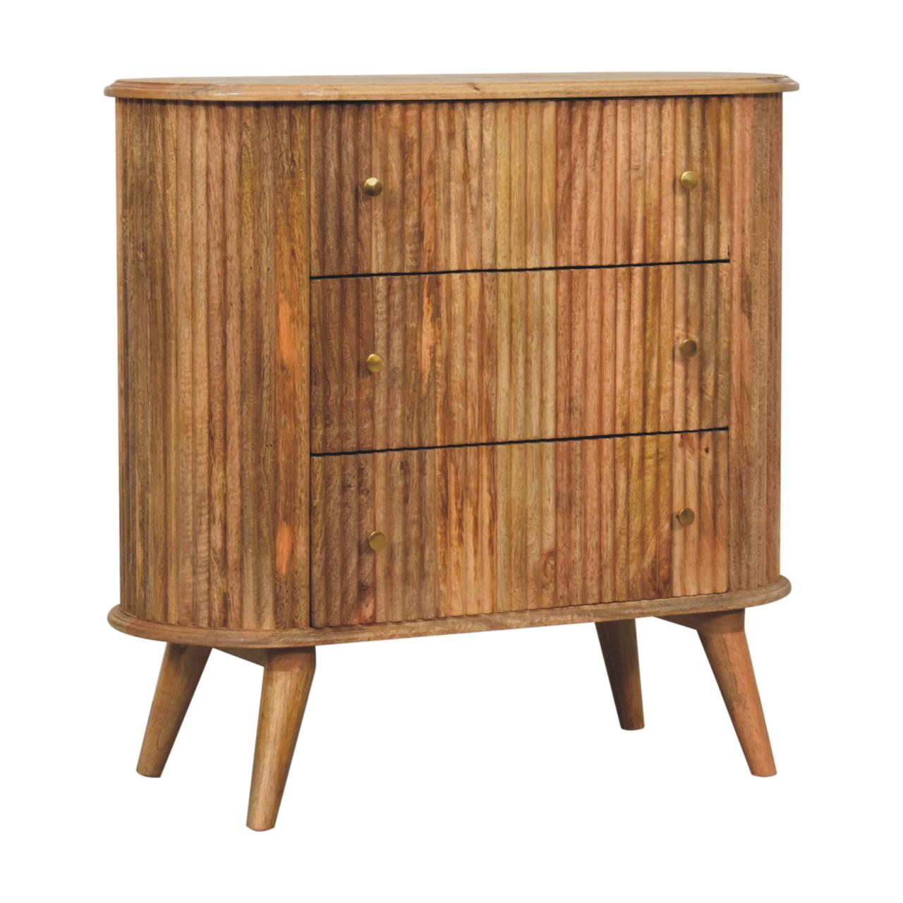 Nordic mango wood chest with 3 drawers