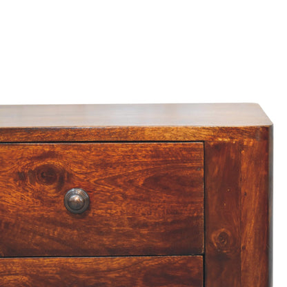 Mango wood bedside table with 2 drawers