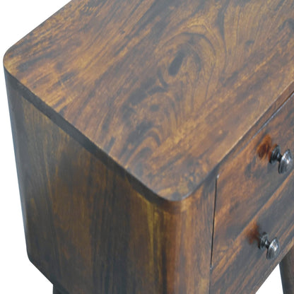 Mango wood bedside table with 2 drawers