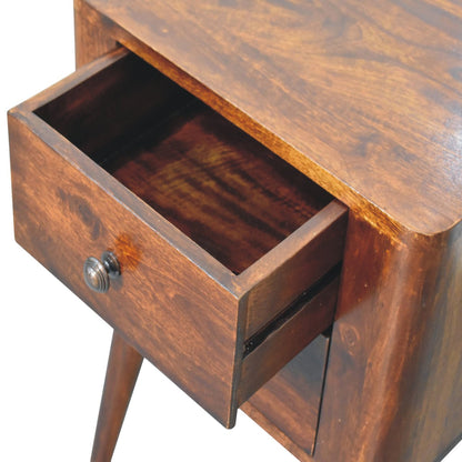 Mango wood bedside table with 2 drawers