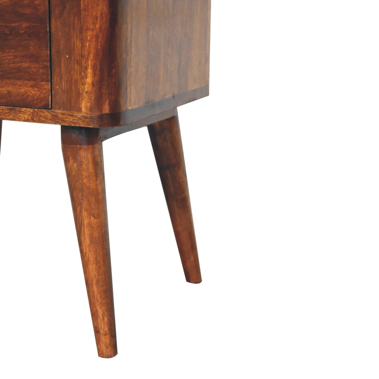 Mango wood bedside table with 2 drawers