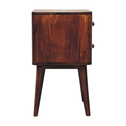 Mango wood bedside table with 2 drawers