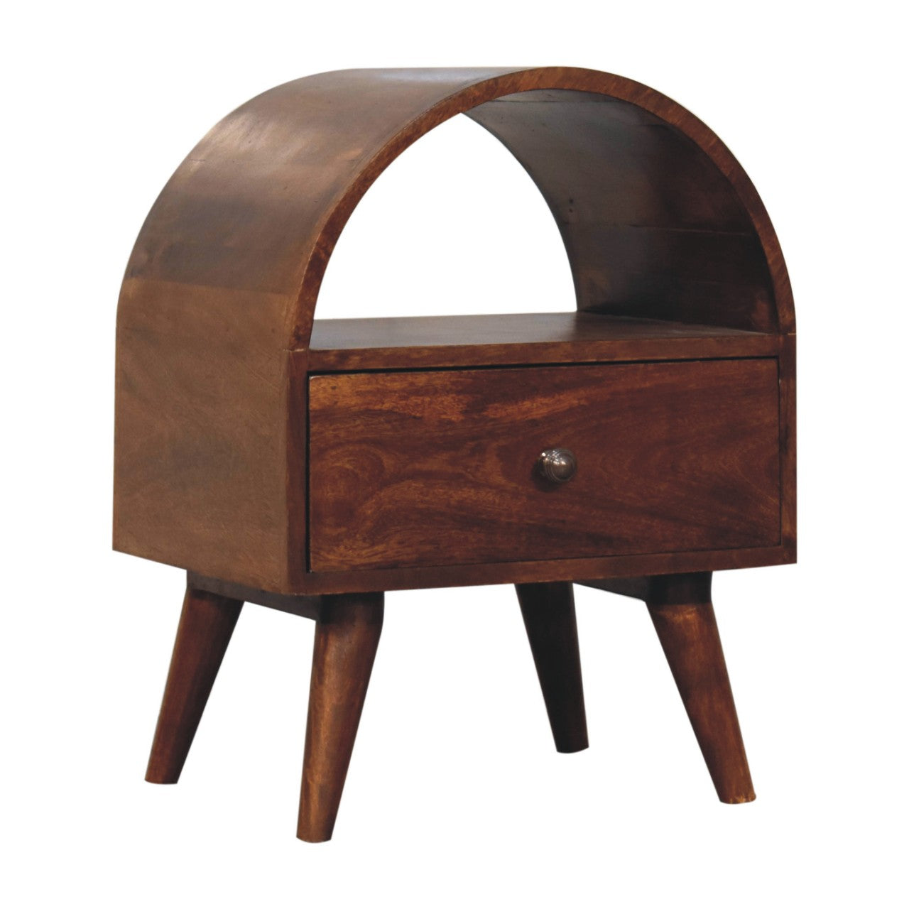 London Arch Bedside Table, Chestnut