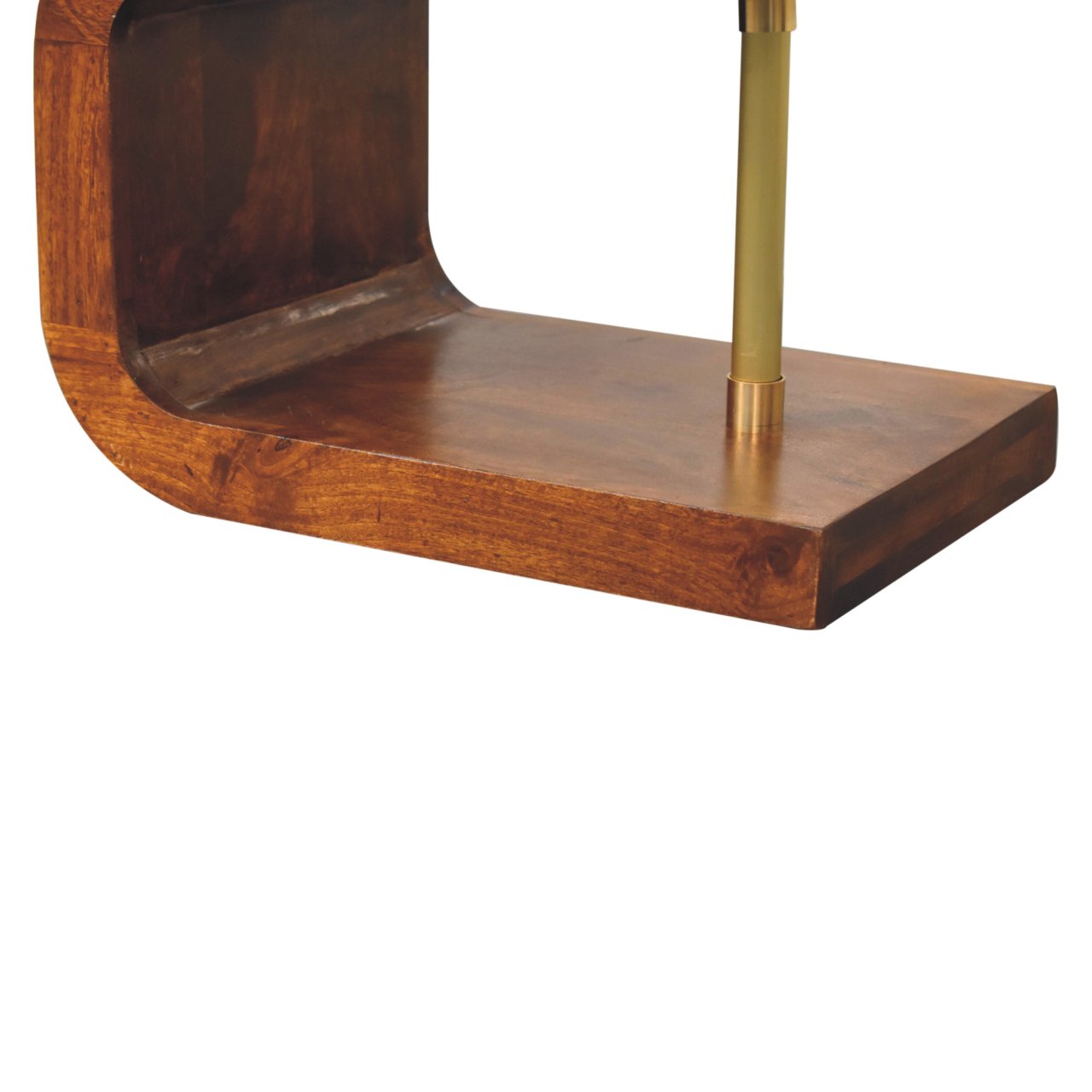 S-Curve Brass Wooden Side Table