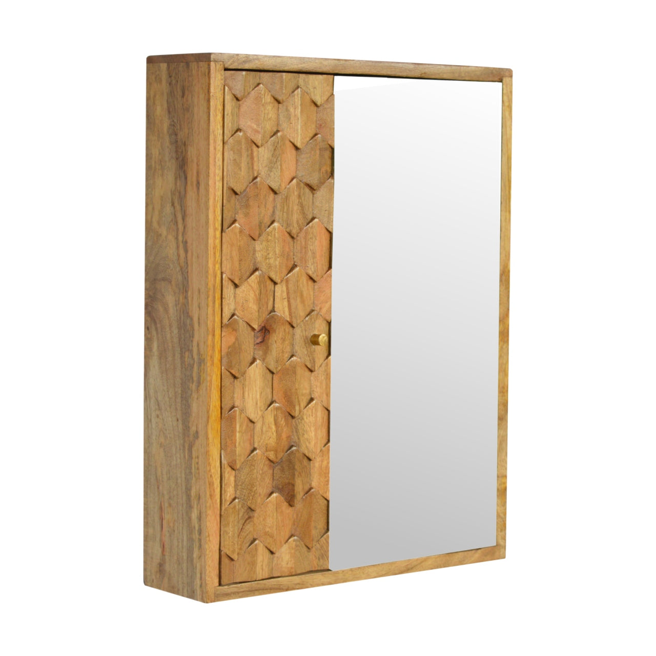 Pineapple carved mirrored cabinet