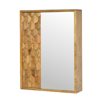 Pineapple carved mirrored cabinet