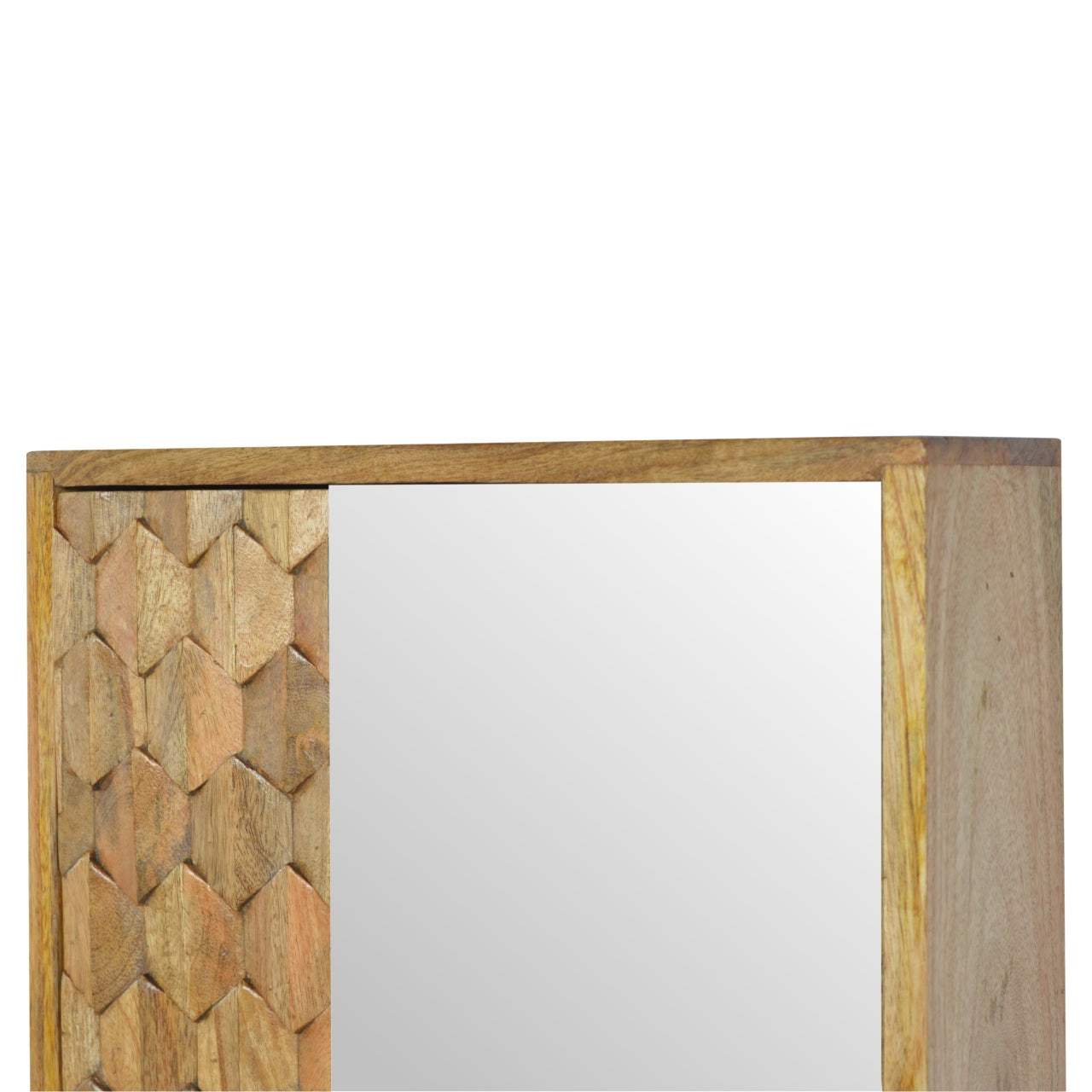 Pineapple carved mirrored cabinet