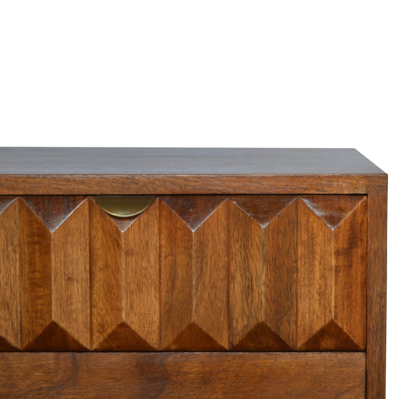 Prism mango Wood Bedside Table chestnut finish