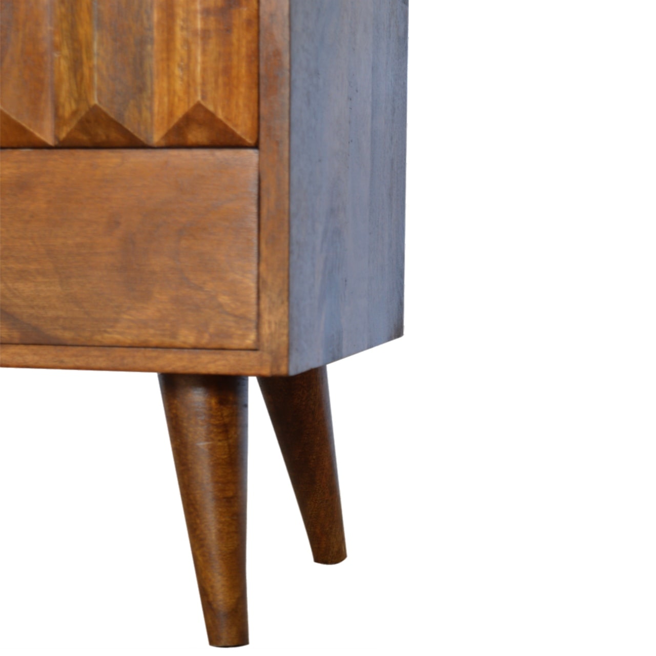 Prism mango Wood Bedside Table chestnut finish