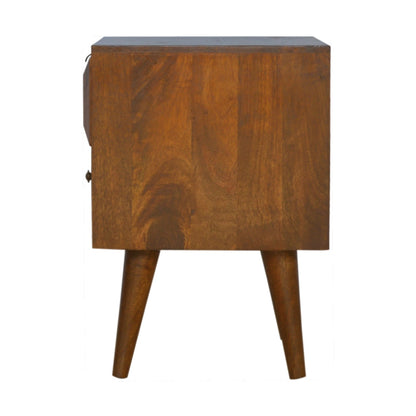 Prism mango Wood Bedside Table chestnut finish