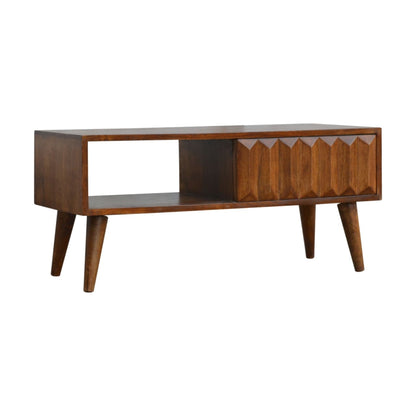 Prism coffee table chestnut finish, mango wood