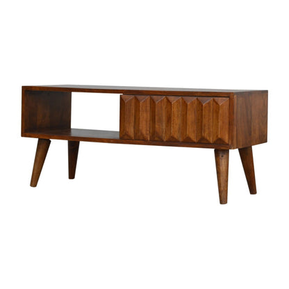 Prism coffee table chestnut finish, mango wood