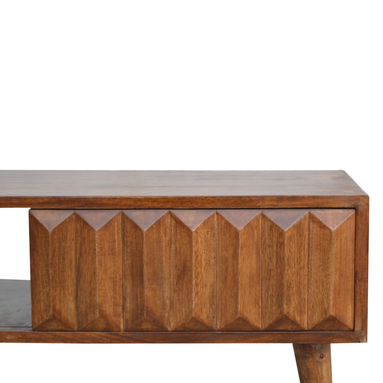 Prism coffee table chestnut finish, mango wood