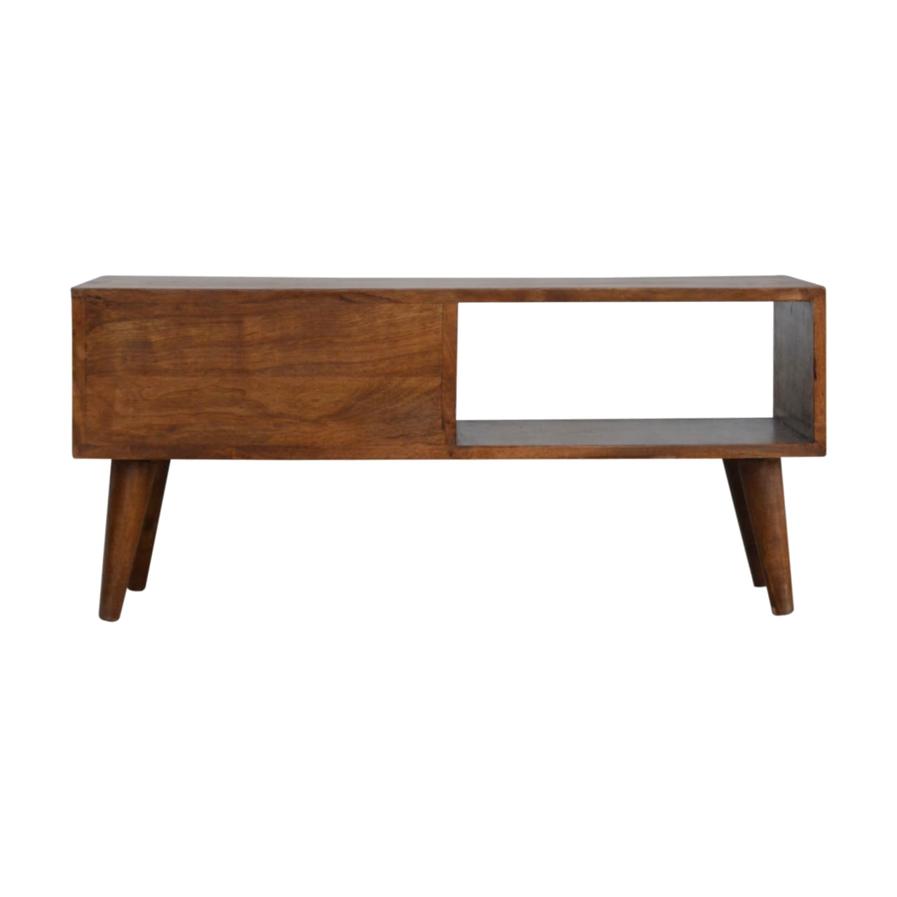 Prism coffee table chestnut finish, mango wood