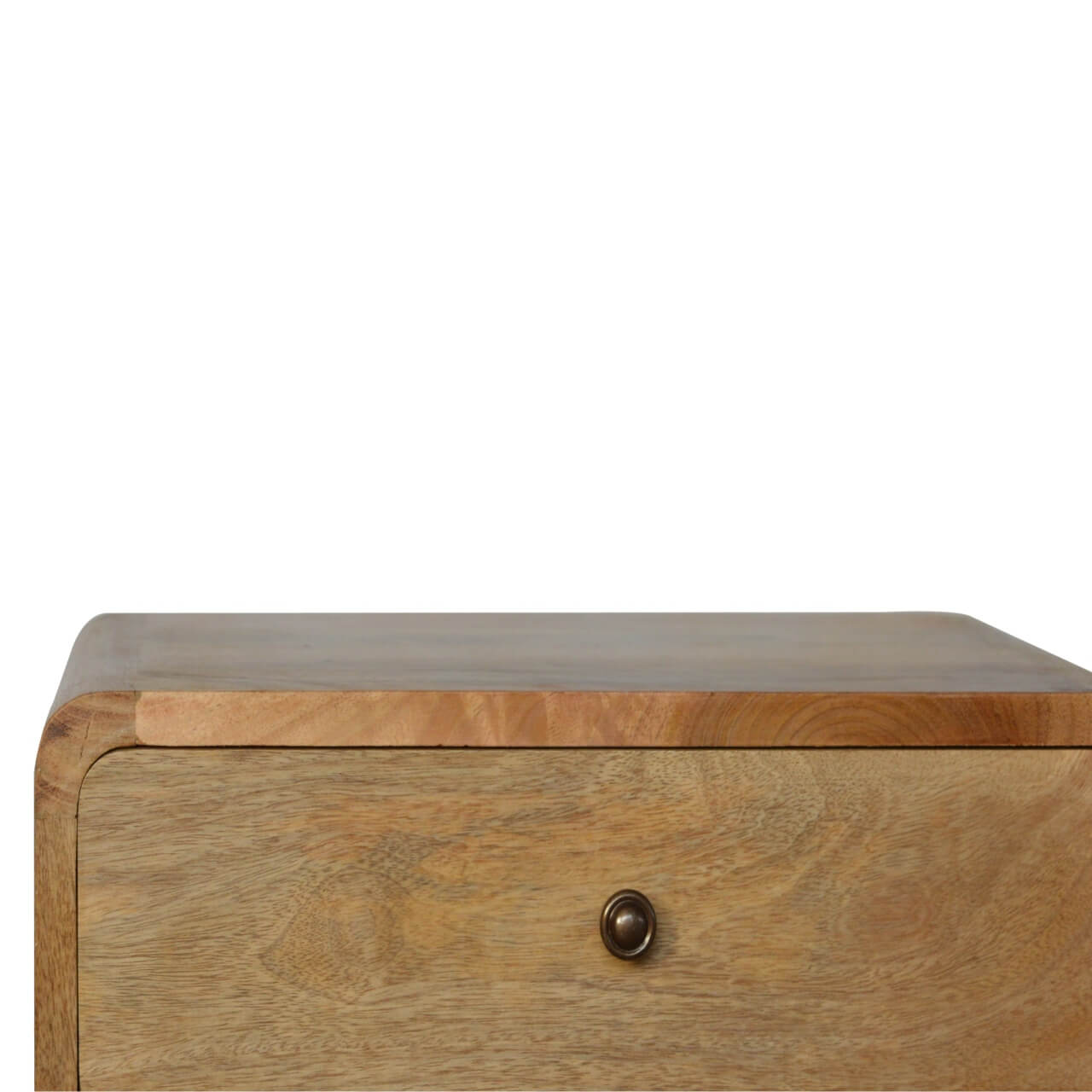 Mango Wood Modern Bedside Table with 2 Drawers