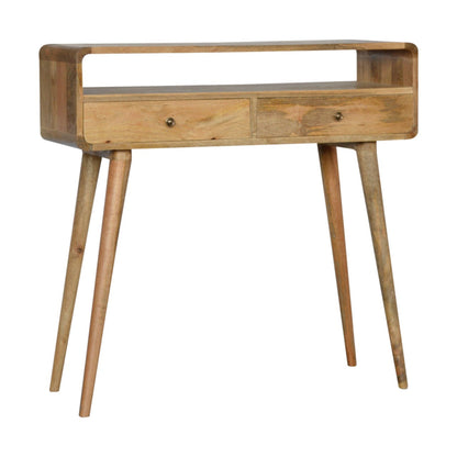 Mango Wood Console Table in Oak Finish