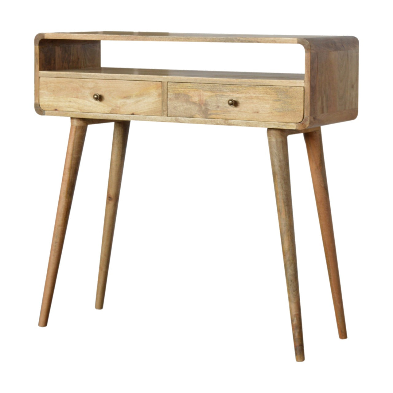 Mango Wood Console Table in Oak Finish