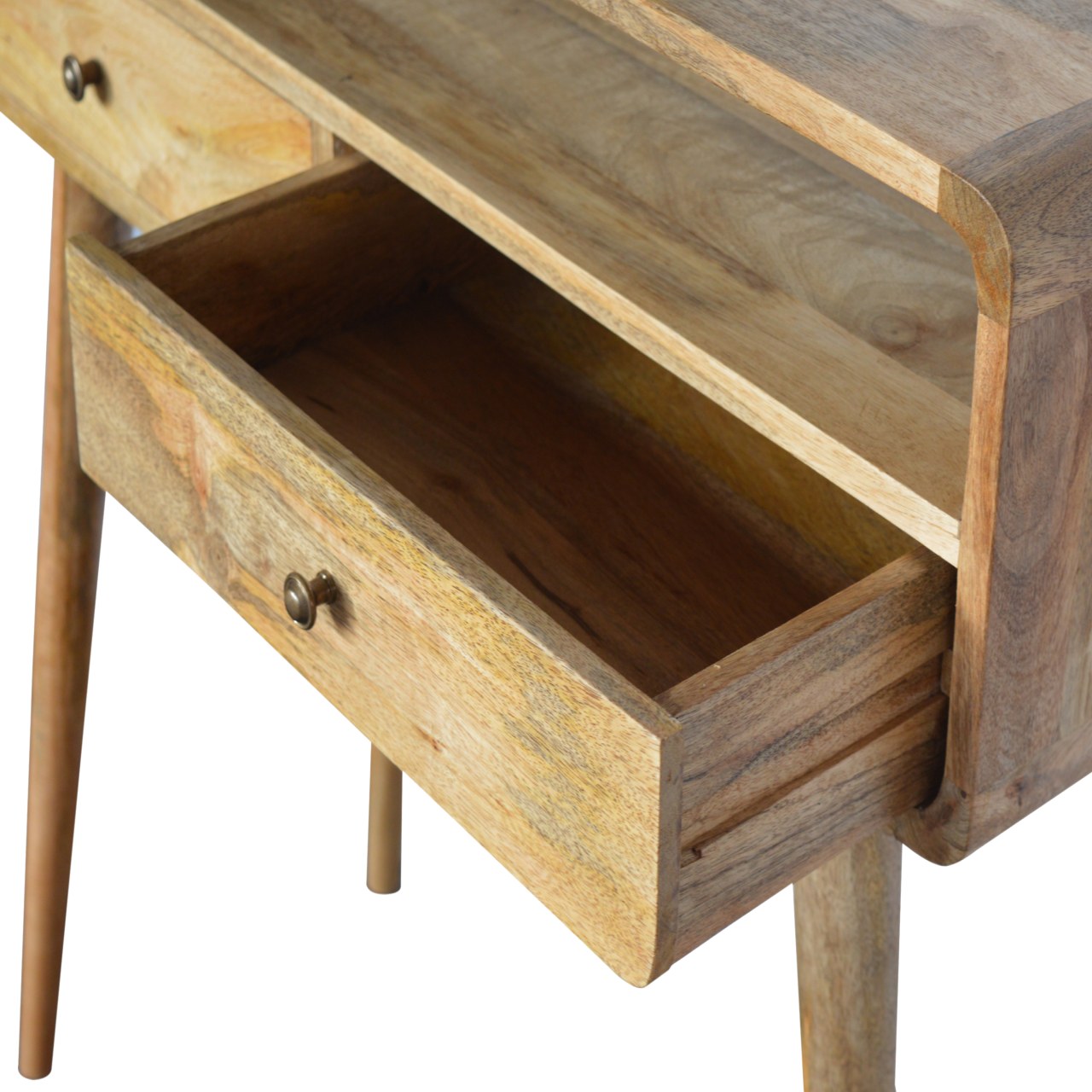 Mango Wood Console Table in Oak Finish