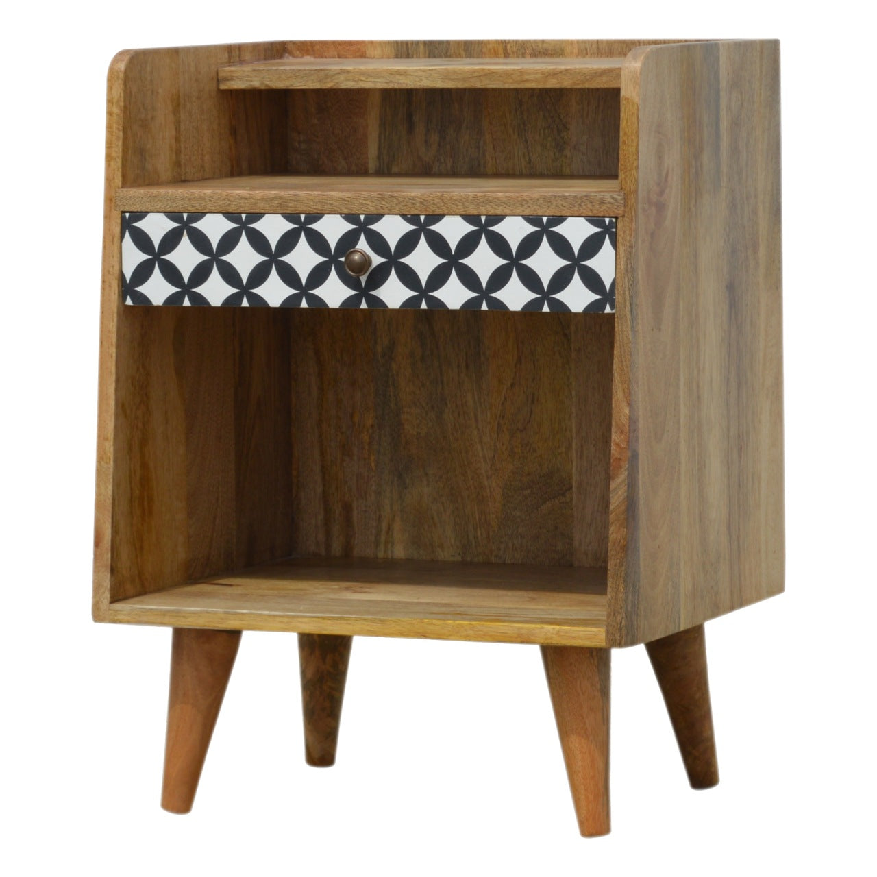 District Diamond Bedside Table, Screen Printed