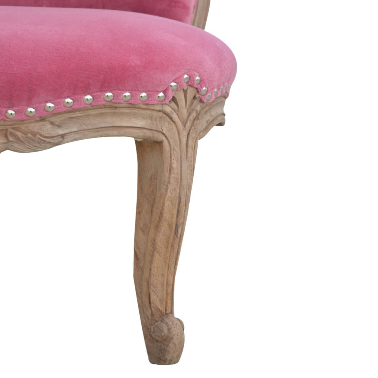 Pink Velvet Studded Chair