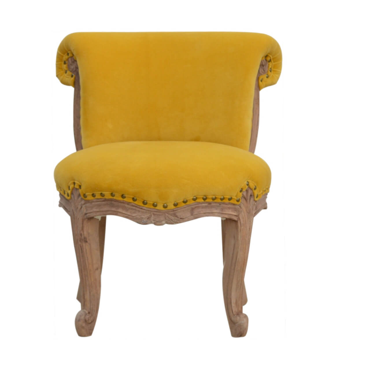 Mustard Velvet Studded Chair