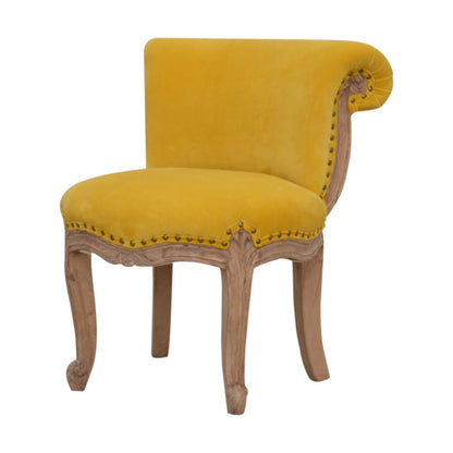 Mustard Velvet Studded Chair