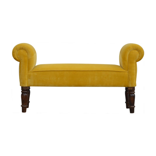 Mustard mango wood bench