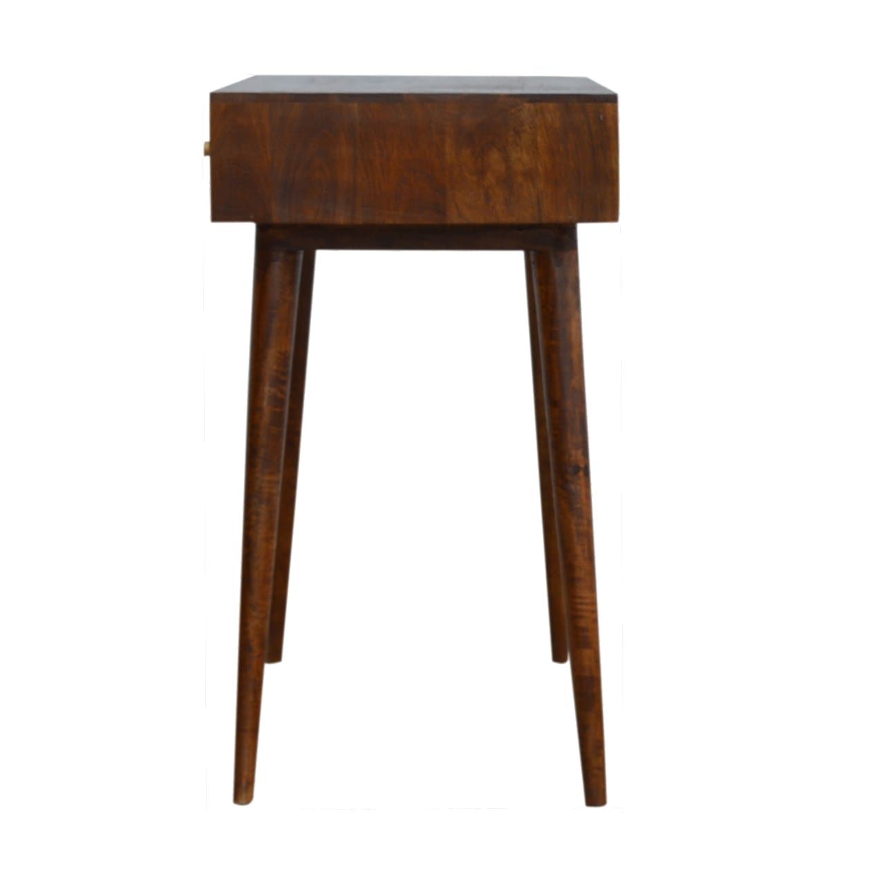 Cube Carved Console Table, Chestnut