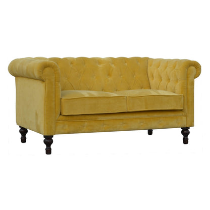 Mustard Chesterfield Sofa made from mango wood