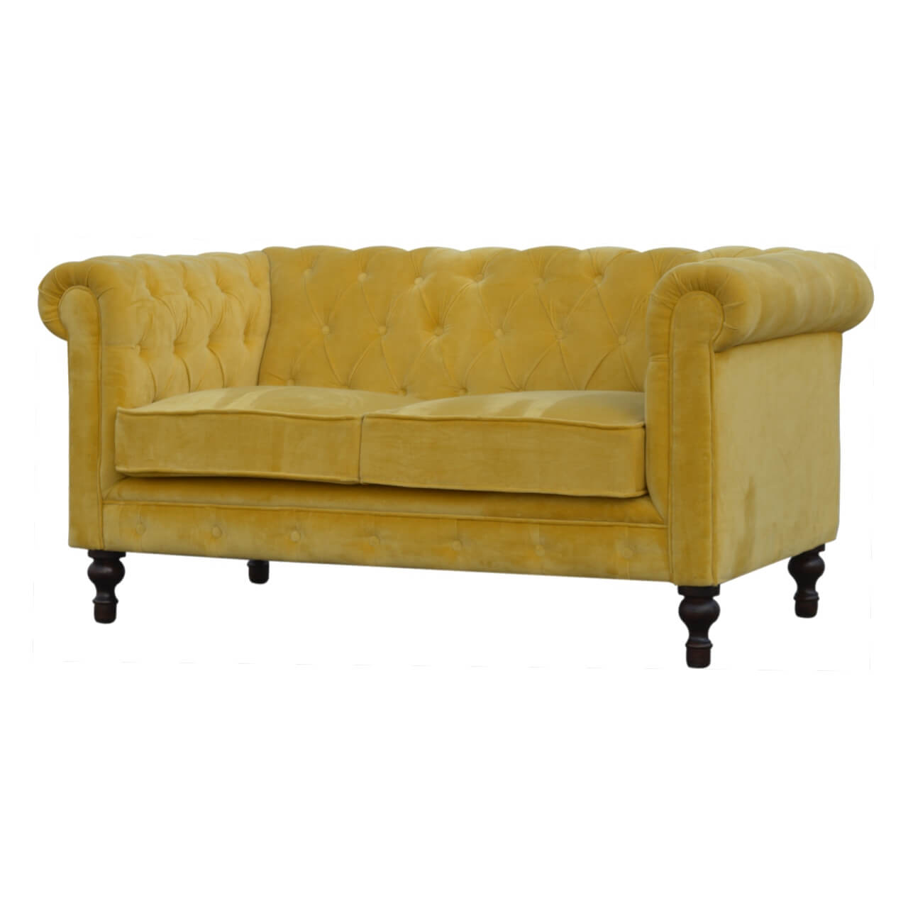 Mustard Chesterfield Sofa made from mango wood