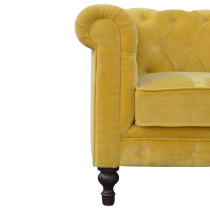 Mustard Chesterfield Sofa made from mango wood