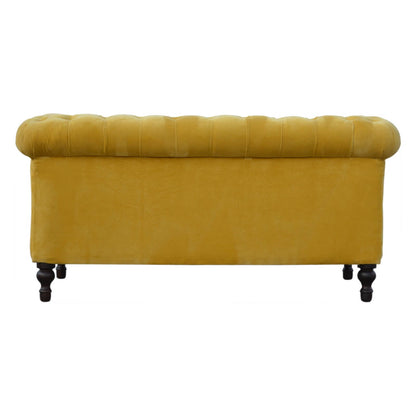 Mustard Chesterfield Sofa made from mango wood