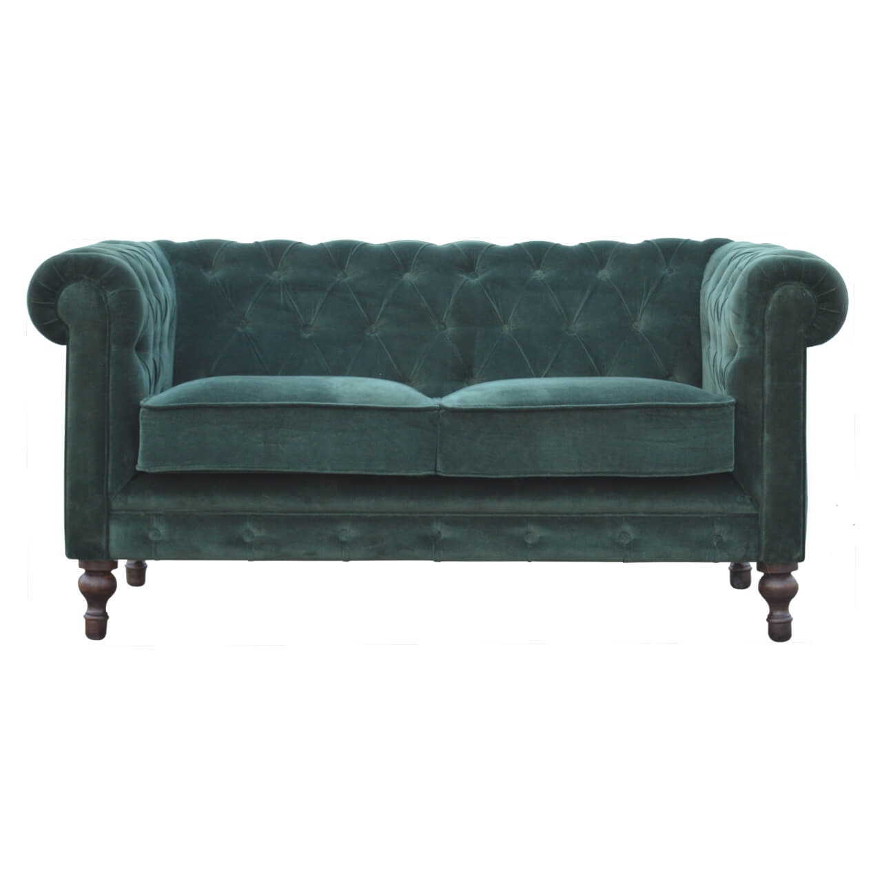 Emerald Green Chesterfield Sofa made from mango wood