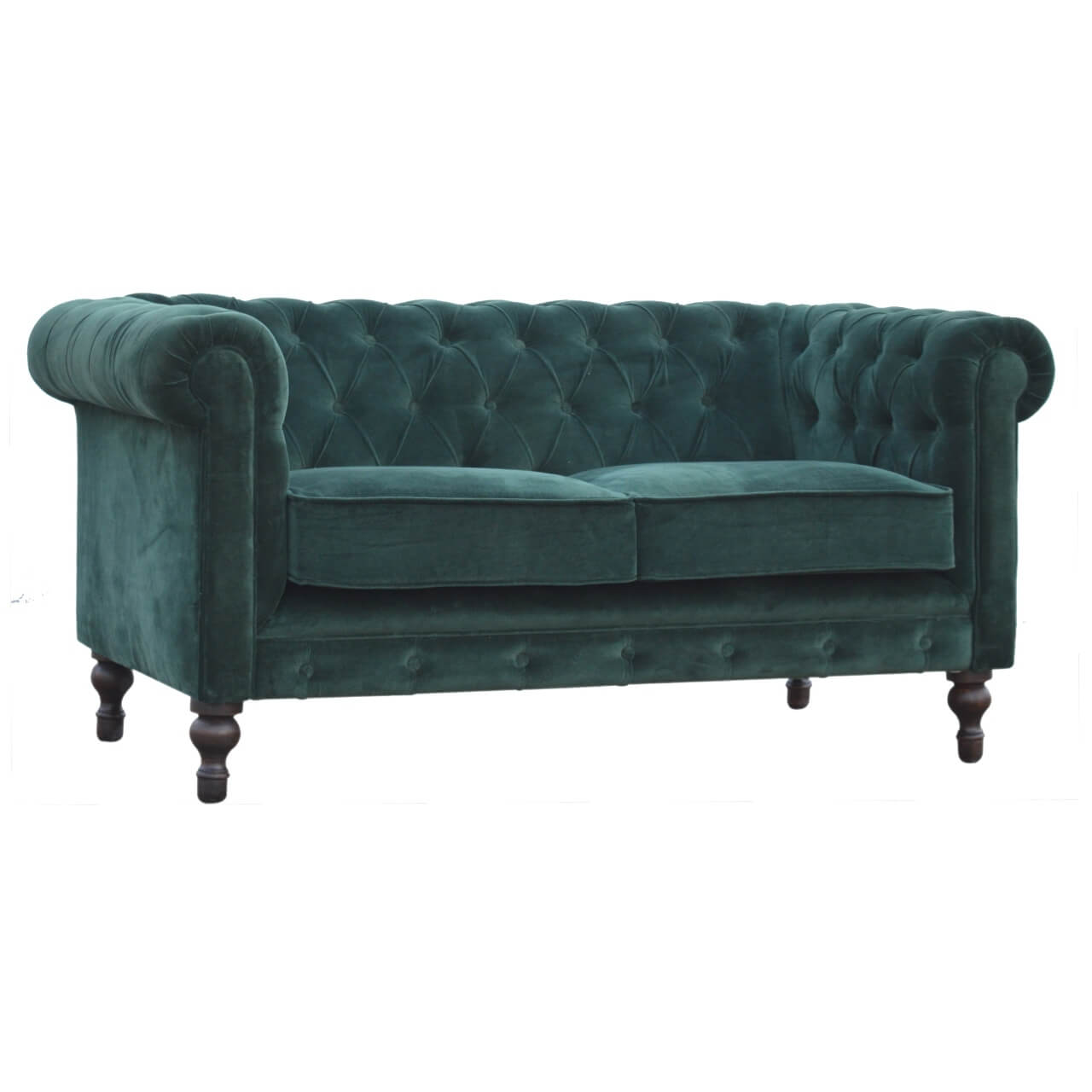 Emerald Green Chesterfield Sofa made from mango wood