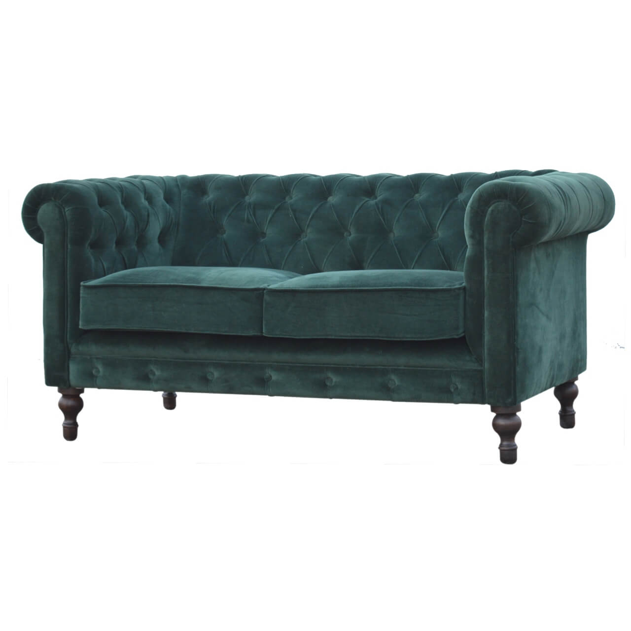 Emerald Green Chesterfield Sofa made from mango wood