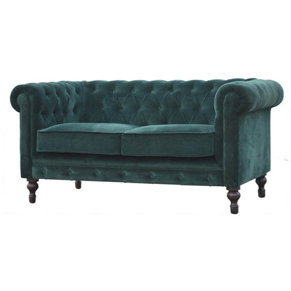 Emerald Green Chesterfield Sofa made from mango wood