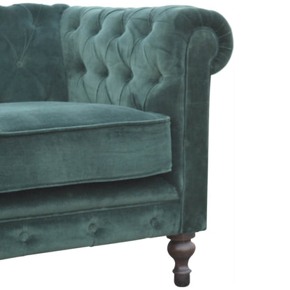 Emerald Green Chesterfield Sofa made from mango wood