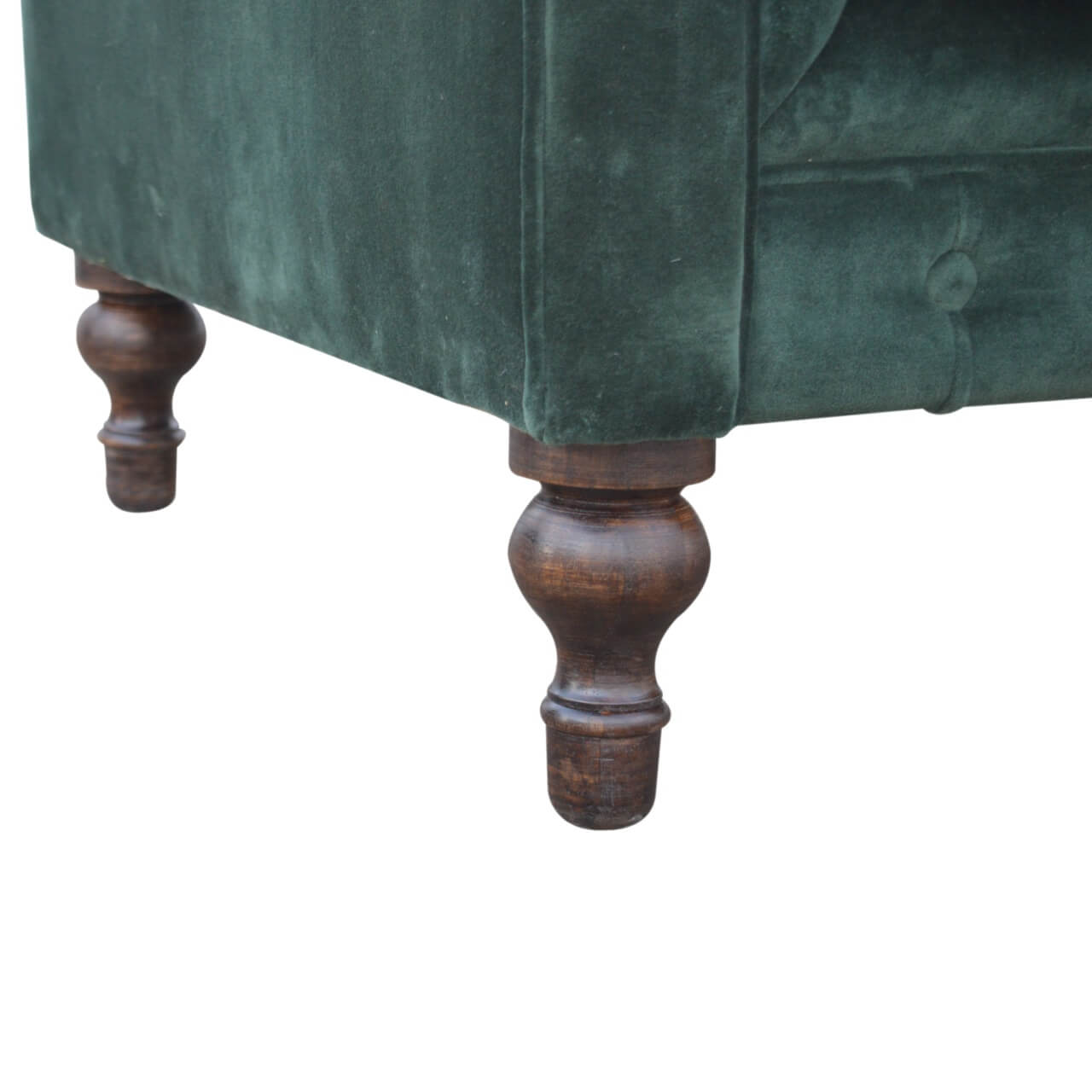 Emerald Green Chesterfield Sofa made from mango wood