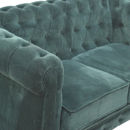 Emerald Green Chesterfield Sofa made from mango wood