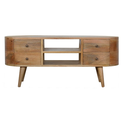 Mango wood tv stand with 4 drawers