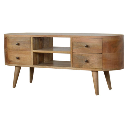 Mango wood tv stand with 4 drawers