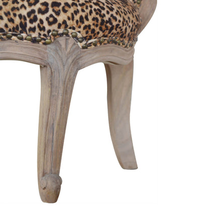 Leopard Print Velvet Studded Chair