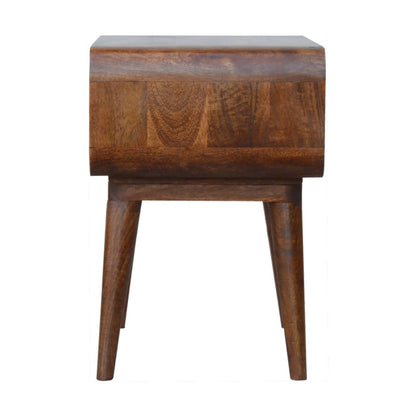 Curved Open Nightstand, Chestnut